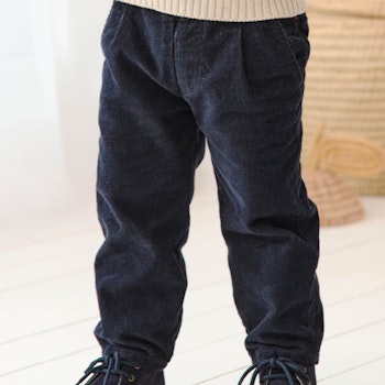 Robuste Feincord Hose dunkelblau