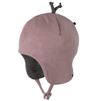 Woll Wintermütze zum Binden mauve