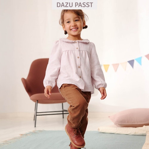 Edle Flanell Kragen-Bluse