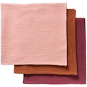 Vorschaubild Mulltuch 3er Pack 65 x 65 cm bordeaux, zimt, rosa
