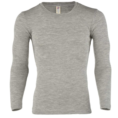 Herren Wolle Seide Langarmshirt