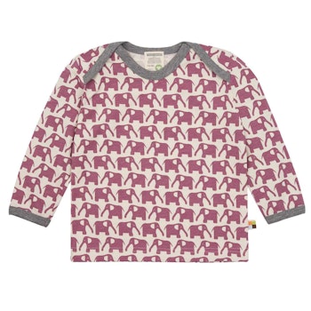 Leichtes Shirt langarm Elefanten rosa