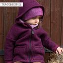 Vorschaubild Schurwolle Fleece Kapuzenjacke petrol