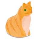 Vorschaubild Katze sitzend und schaukelnd Holzfigur 5,7 cm hoch