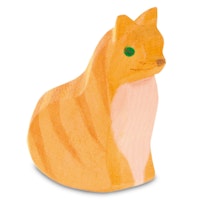 Katze sitzend und schaukelnd Holzfigur 5,7 cm hoch