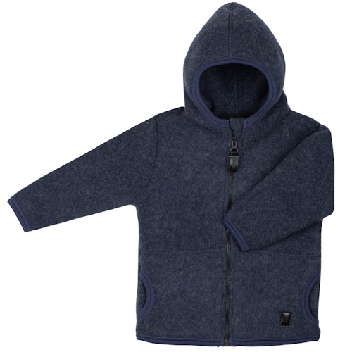 Schurwolle Fleece Jacke Kapuze