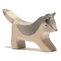 Wolf klein spielend Holzfigur 5 cm