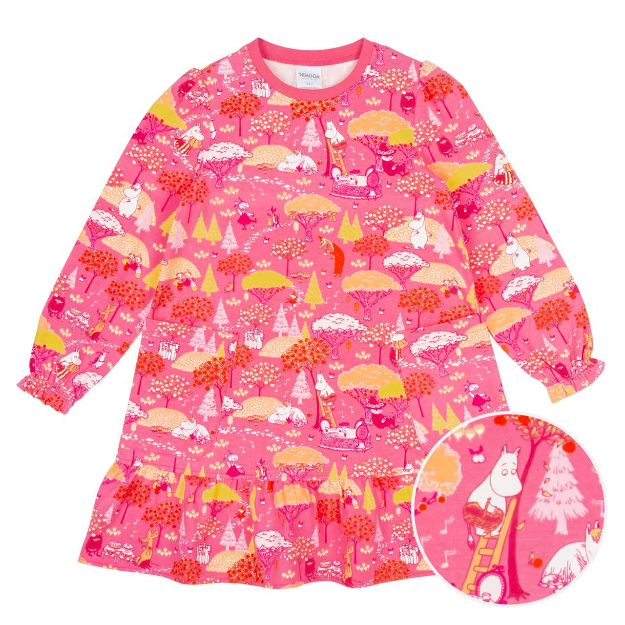 Lockeres Langarmkleid Mumin-Motive