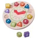 Vorschaubild Lernuhr aus Holz mit Zahlenpuzzle