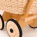 Vorschaubild Korb Puppenwagen aus Holz rot-weiß