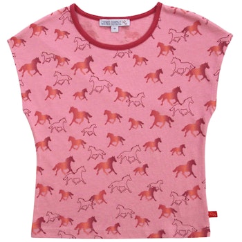 Sommer Shirt Pferde-Druck rosa