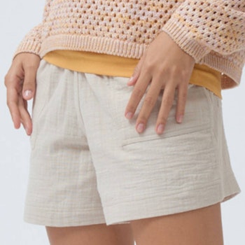 Luftige Damen Musselin Shorts khaki