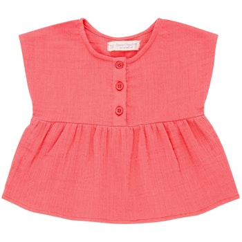 Leichte Musselin Tunika in rosa
