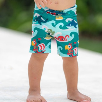 Knielange Badeshorts Ozean petrol