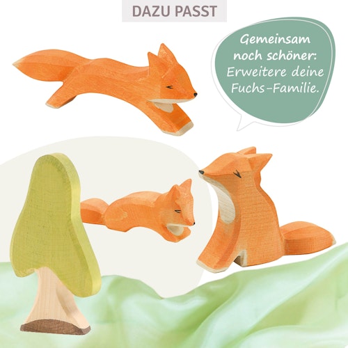 Fuchs klein schleichend Holzfigur 3,5 cm