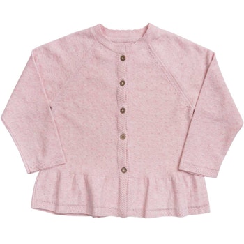 Ajour Mädchen Strickjacke in rosa mélange