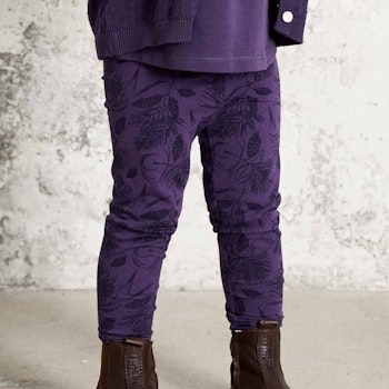 Hochwertige Leggings in lila Blätter