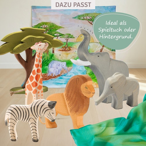 Spieltuch Bio-Baumwolle Savanne Afrika 100 x 100 cm