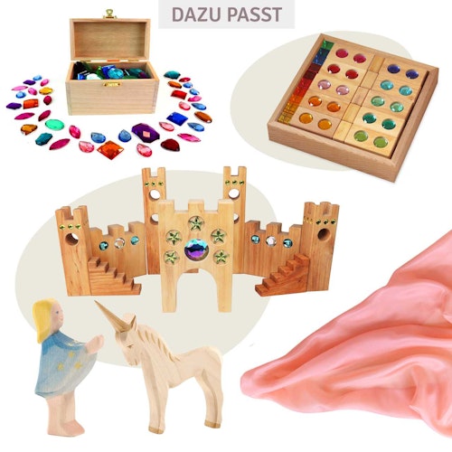 Spieltuch Seide pfirsich mittel 89 x 89 cm