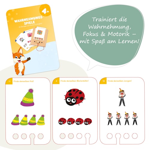 Kartensatz Wahrnehmungsspiele ab 4 Jahren (ohne Lochkasten)