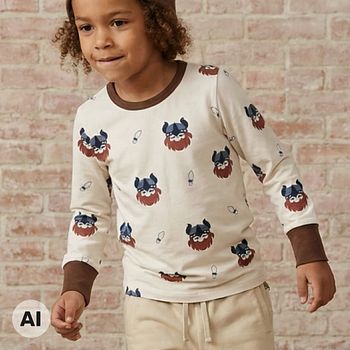 Weiches Langarmshirt Wikinger weiss