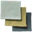 Vorschaubild Mullwaschlappen 3er Pack 25 x 25 balsamgrün, salbei, mint