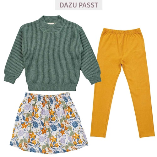 Bündchen Sweat Rock Blumen-Druck