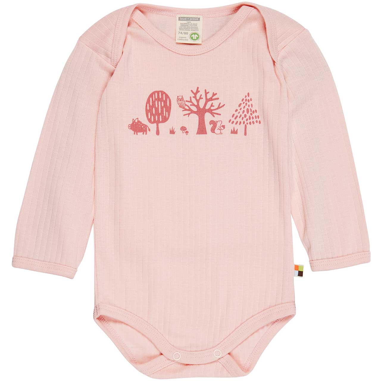 Body langarm Ripp mit Print