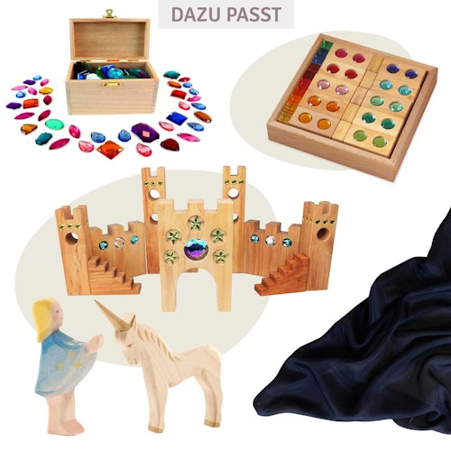 Spieltuch Seide schwarz mittel 89 x 89 cm