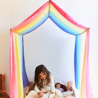 Riesiges Regenbogen Spieltuch Seide 137 x 274
