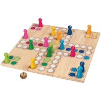 Ludo Brettspiel mit umbaubarem Spielbrett
