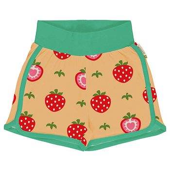 Kurze Shorts Erdbeeren beige