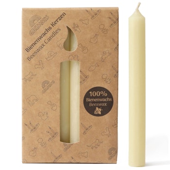 Grimms Geburtstagskerzen creme 100% Bienenwachs ,12 Kerzen