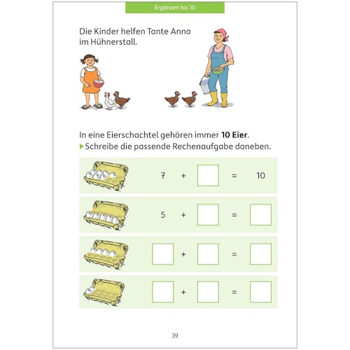 Mathe lernen 1. Klasse – Übungsheft „Auf dem Bauernhof“