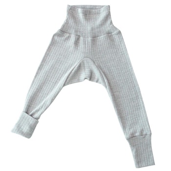 Baumwolle Wolle Seide Leggings grün meliert