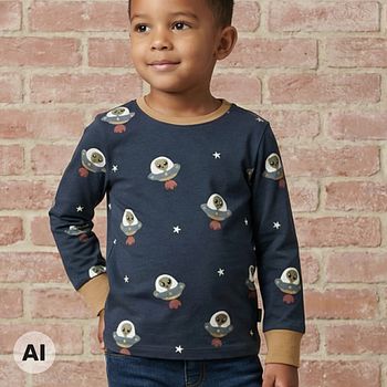 Weiches Langarmshirt UFO dunkelblau