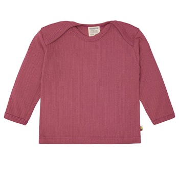 Softes Langarmshirt grobe Rippe altrosa
