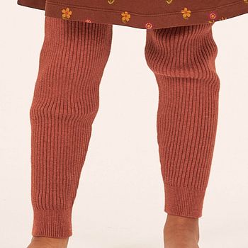 Warme Strickleggings terracotta melange