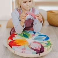 Legespiel Mandala rund ab 5 Jahren, 73 Bauklötze