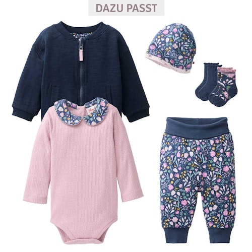 Langarmbody mit Blumenkragen