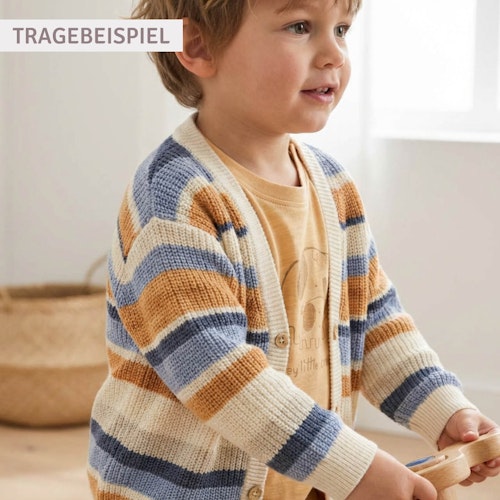 Edle Strickjacke Musterstrick dunkelblau