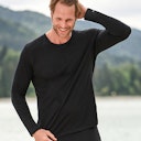 Vorschaubild Herren Wolle Seide Langarmshirt Regular Fit