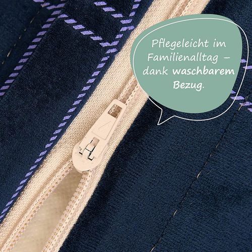 Samt Sitzsack für Kinder dunkelblau-lila - 119 x 52 x 70 cm