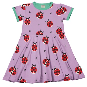 Flatterkleid kurzarm Marienkäfer flieder