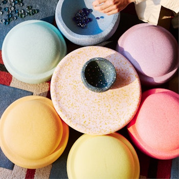  Stapelstein® Spring Special Rainbow Set pastel, Balanceboard + gratis Mini