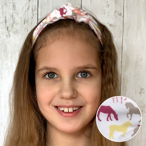 Elastisches Haarband Jersey Pferde