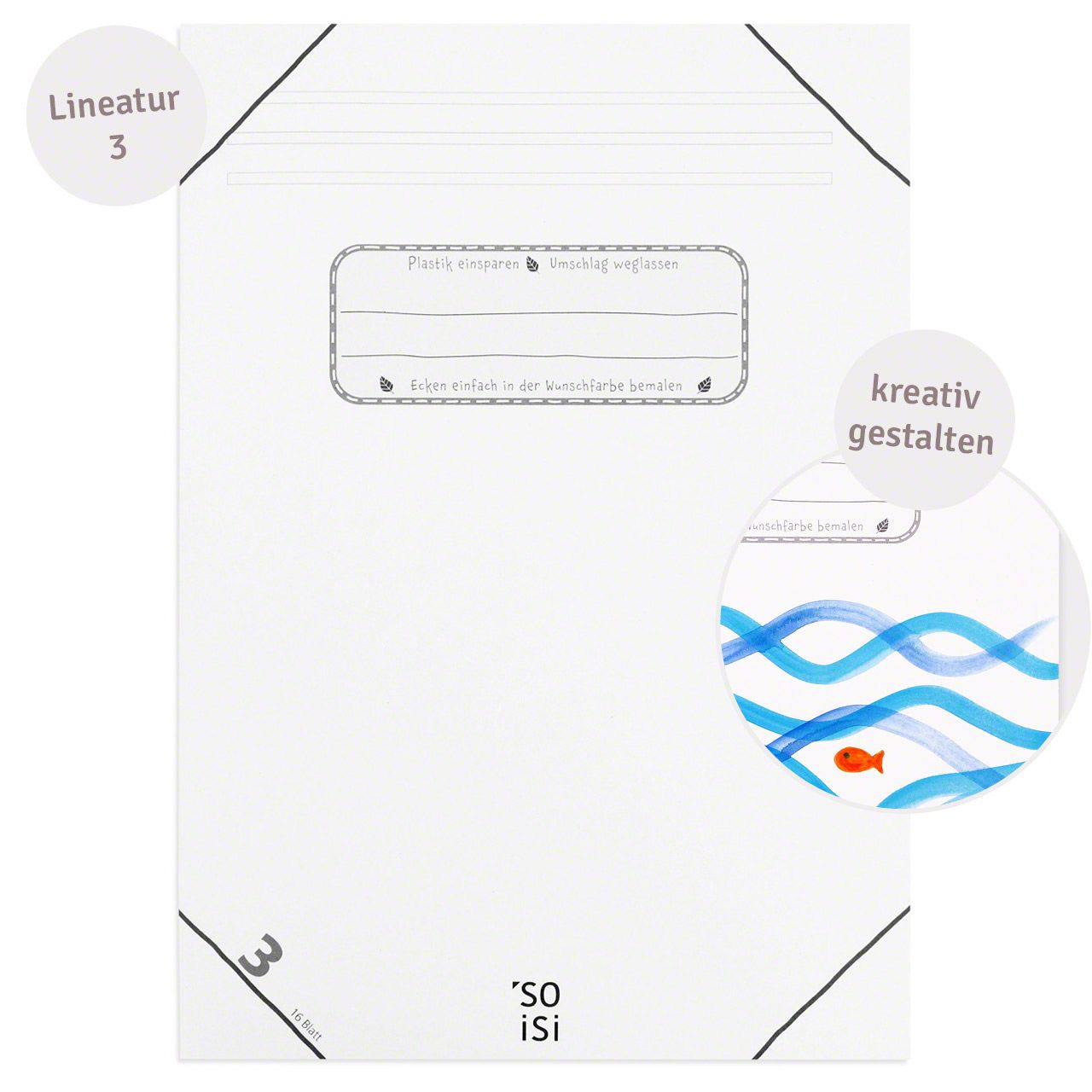 Schulheft liniert für Klasse 3 – Heft Lineatur 3