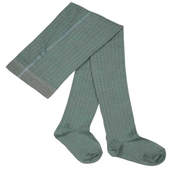 Strumpfhose Wolle-Baumwolle salbei-grün