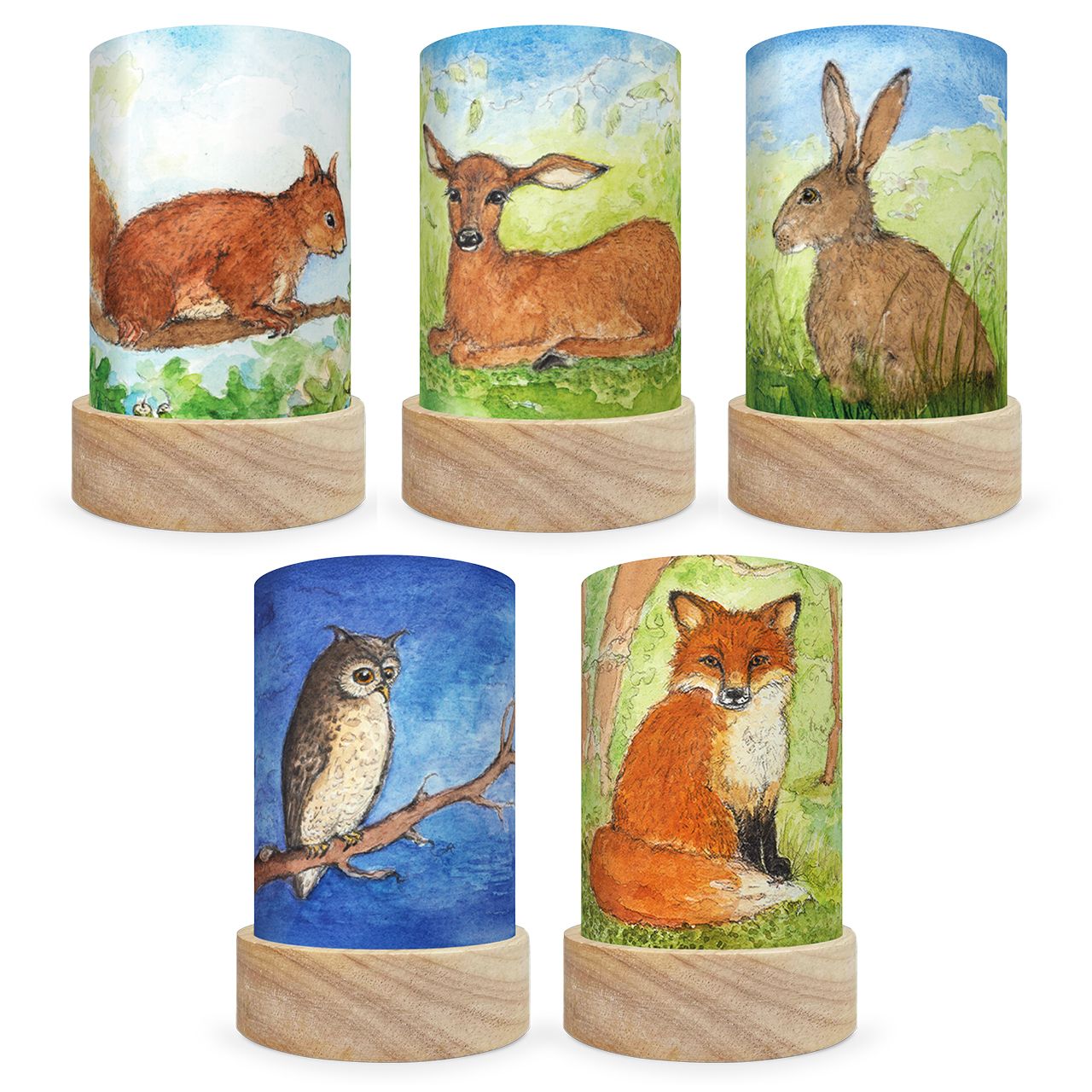 5 Lampenschirme Eentje van Margo - Waldtiere