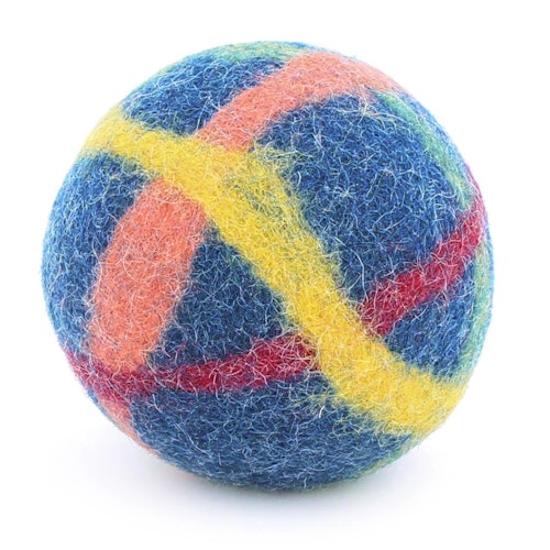 Baby Filzball mit Glöckchen - mittelblau 9 cm